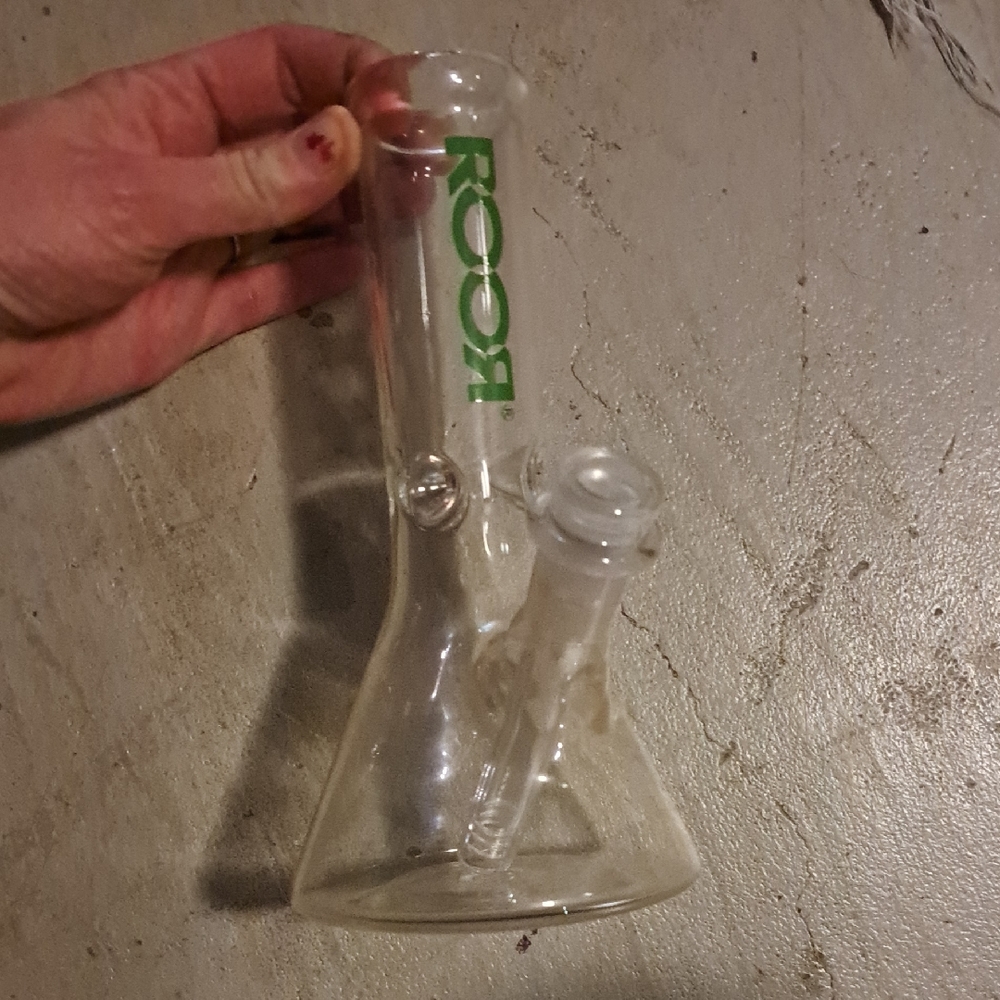 Clear Glass Faux Floral Vase